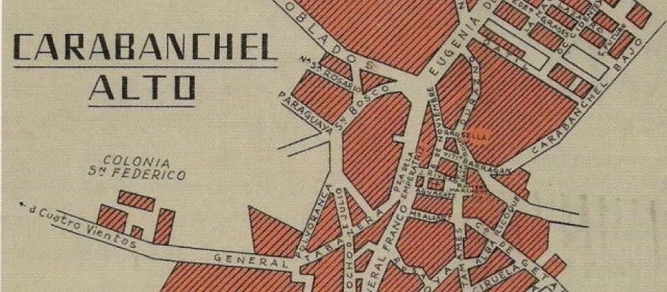 Plano de Carabanchel Alto en 1958