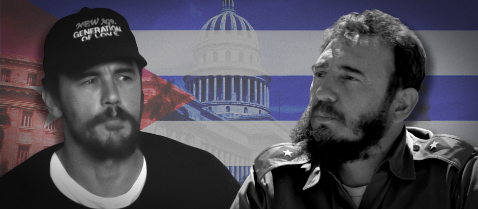 El actor californiano James Franco y el líder cubano Fidel Castro