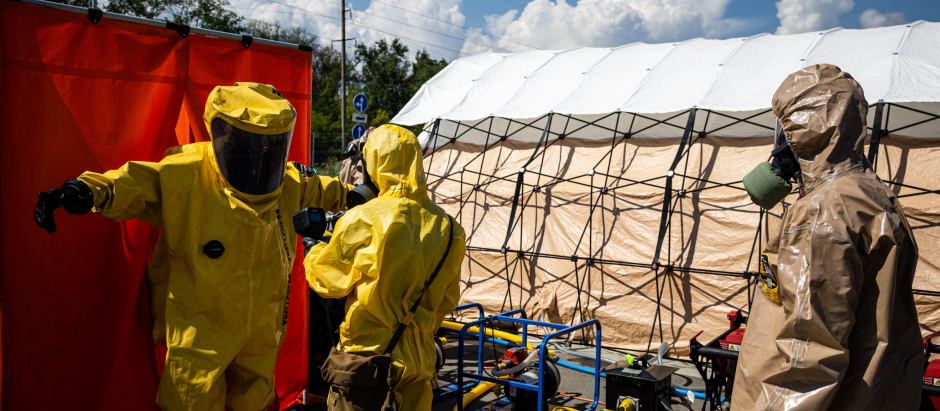 Simulacro de rescate en un desastre nuclear llevado a cabo por Ucrania, el pasado 17 de agosto