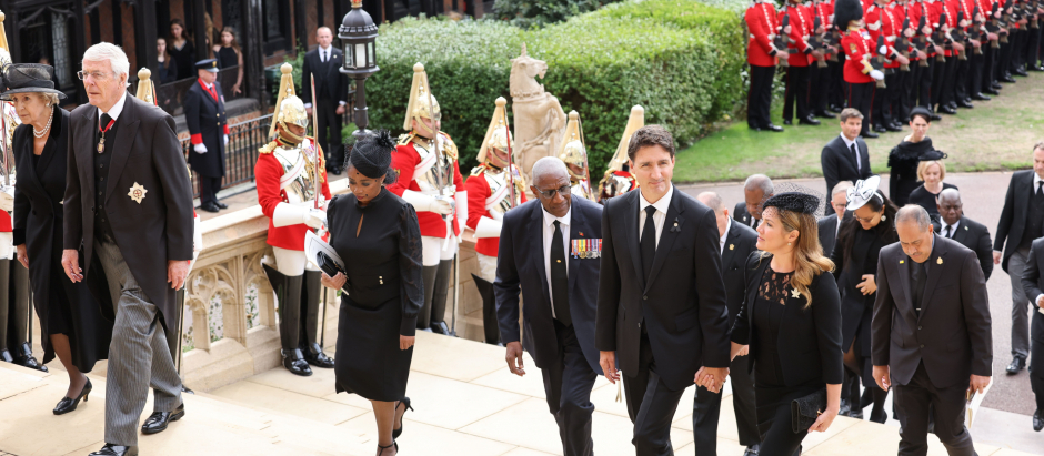 Justin Trudeau presidía la comitiva de canadienses que asistieron al funeral de Isabel II en representación del país<br>