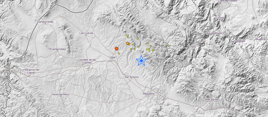 Localización de los terremotos de Utiel y Requena