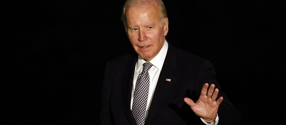 Joe Biden a su llegada a un evento del Partido Demócrata en Nueva York