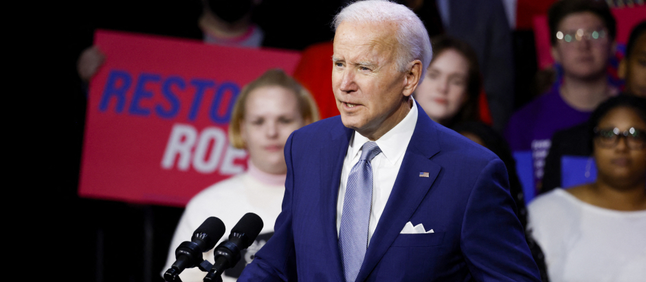 Joe Biden, presidente de EE.UU. habla en un evento del Comité Nacional Demócrata en Washington, DC.