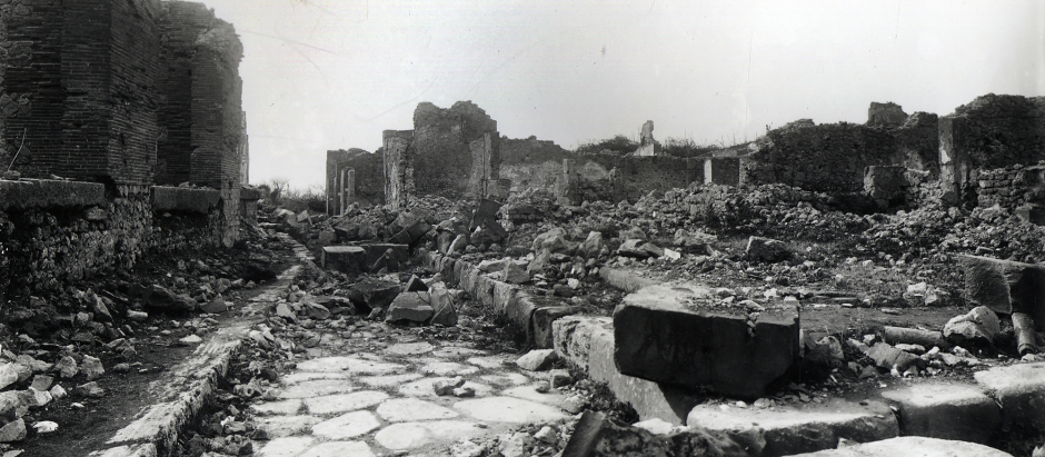Bombardeo de Pompeya en 1943 por los aliados en la Segunda Guerra Mundial