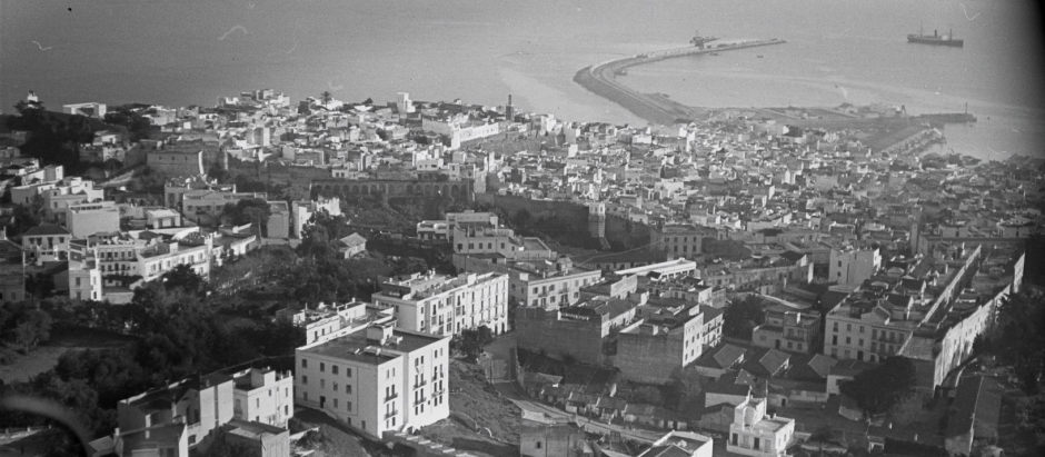 Vista aérea de Tánger en 1932