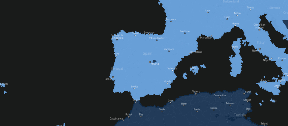 El mapa de disponibilidad del servicio Starlink en España