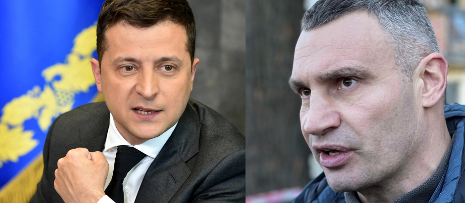 El presidente ucraniano Volodímir Zelenski y el alcalde de Kiev Vitali Klitschko