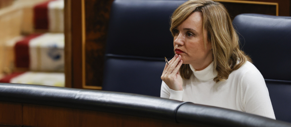 La ministra de Educación, Pilar Alegría, el pasado miércoles durante el debate de Presupuestos