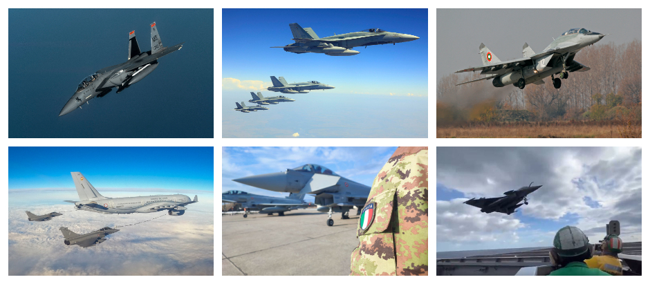 Algunos de los cazas de combate aliados que se dan cita en el Báltico en misiones de la OTAN