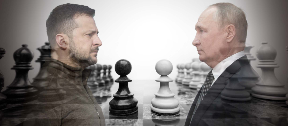 Volodimir Zelenski y Vladimir Putin, dos hombres en el tablero de la guerra de Ucrania