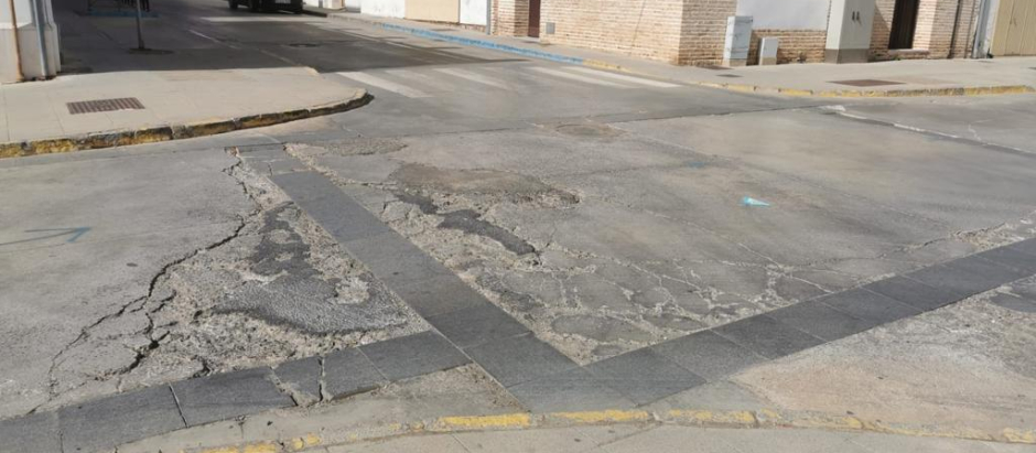 Estado del asfaltado en La Carlota