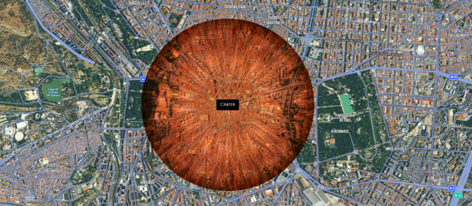 El impacto de un asteroide de 100 metros en la Puerta del Sol de Madrid