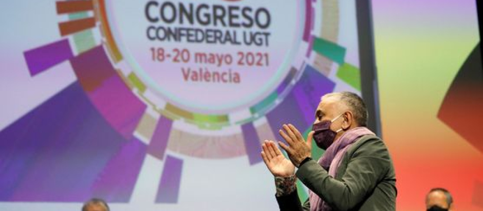 El líder de UGT, Pepe Álvarez, durante el Congreso del sindicato en Valencia.