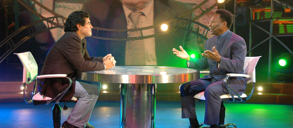 Maradona y Pelé, en el programa 'La noche del 10'
