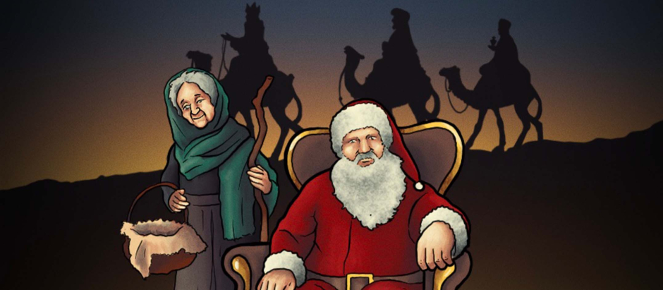 Los Reyes Magos, Papá Noel y la Bruja Befana