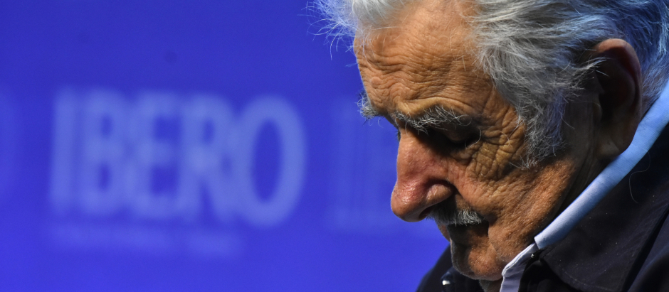 Former Uruguayan President Jose Mujica speaks during a press conference before meets with students of Ibero University as part of his working visit to Mexico on December 2, 2019 in Mexico City, Mexico