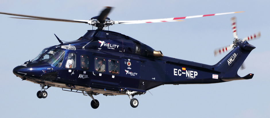 Uno de los helicópteros con los que el Barcelona llegará a Ceuta
