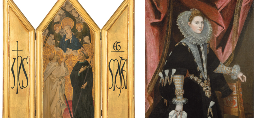 Lactatio de San Bernardo y San Benito y El retrato de doña Luisa de Mendoza y Mendoza