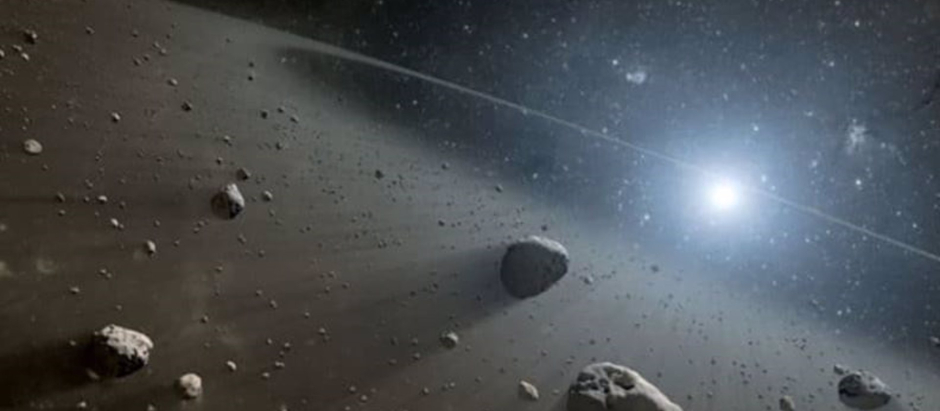 Ilustración artística del cinturón de asteroides