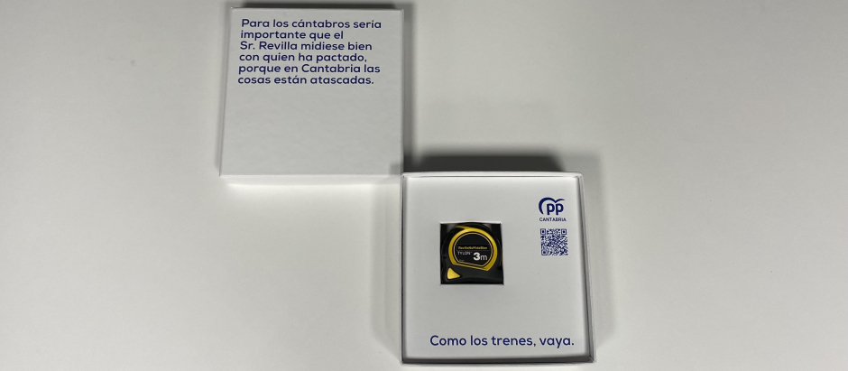 Caja distribuida por el Partido Popular de Cantabria