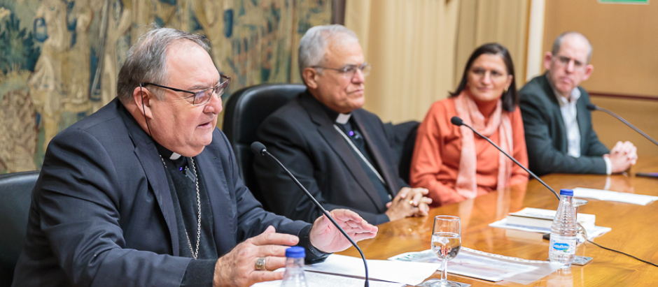 El obispo de Canarias, durante su intervención
