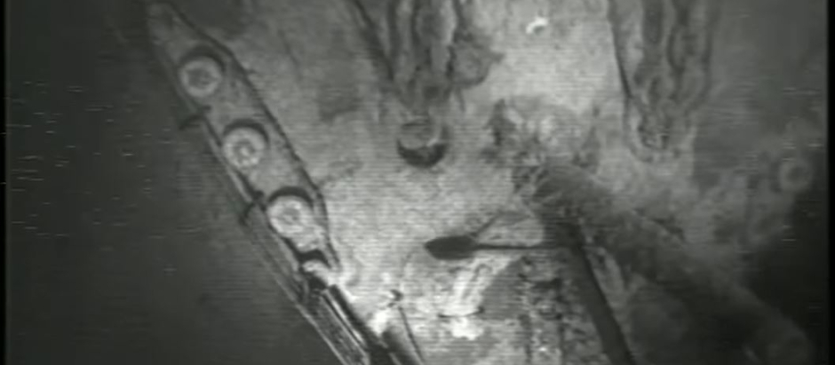 Fotograma del tráiler Alvin visita el naufragio del Titanic. 1986