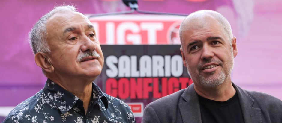 Pepe Álvarez y Unai Sordo, líderes de UGT y CCOO