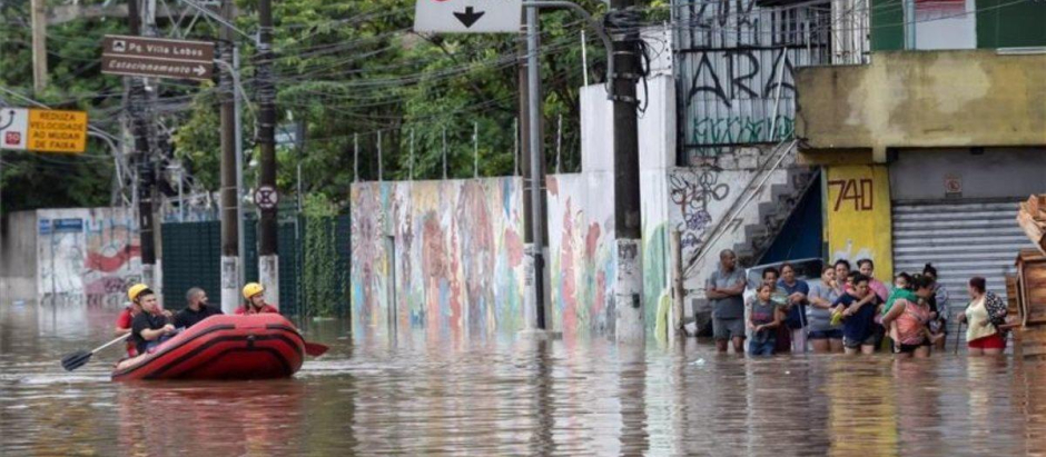 Inundaciones en la ciudad brasileña de Sao Paulo