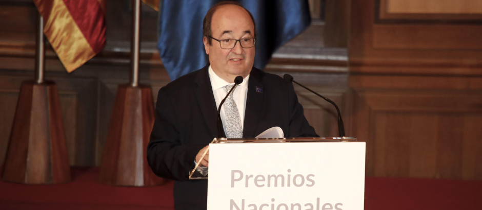 El ministro de Cultura y Deporte, Miquel Iceta, durante los Premios Nacionales de Cultura