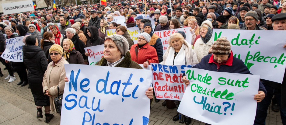Manifestación antigubernamental en Moldavia