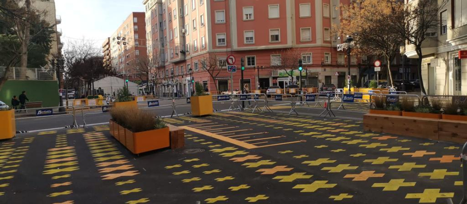 Imagen de una de las calles afectadas por la ‘supermanzana’ del alcalde de Valencia, Joan Ribó.
