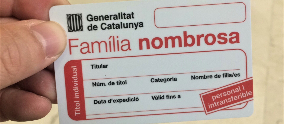 Carné de Familia numerosa de Cataluña