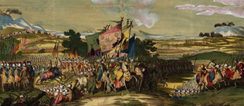 Cuadro (fue dibujado en 1795) que muestra el avance de las fuerzas otomanas hacia Karánsebes