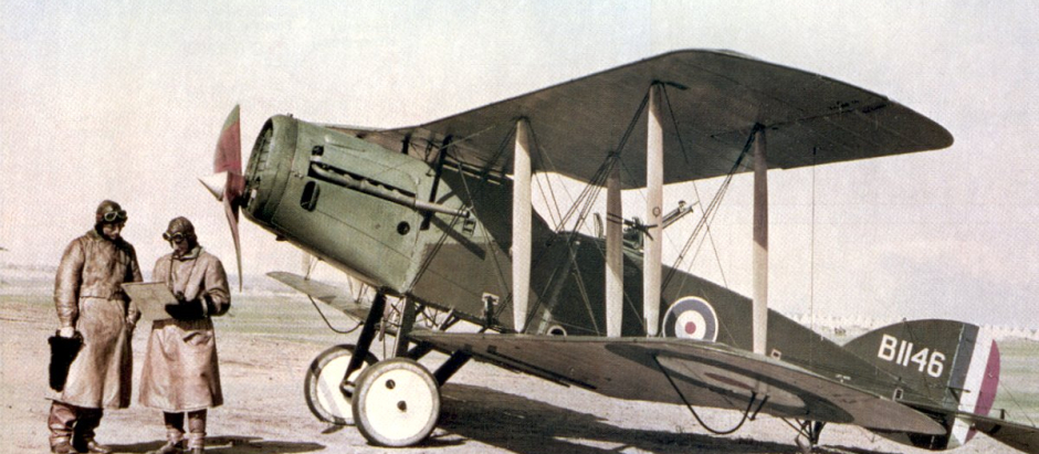 Un Bristol F.2B Fighter del Escuadrón No. 1, Australian Flying Corps en Palestina, febrero de 1918