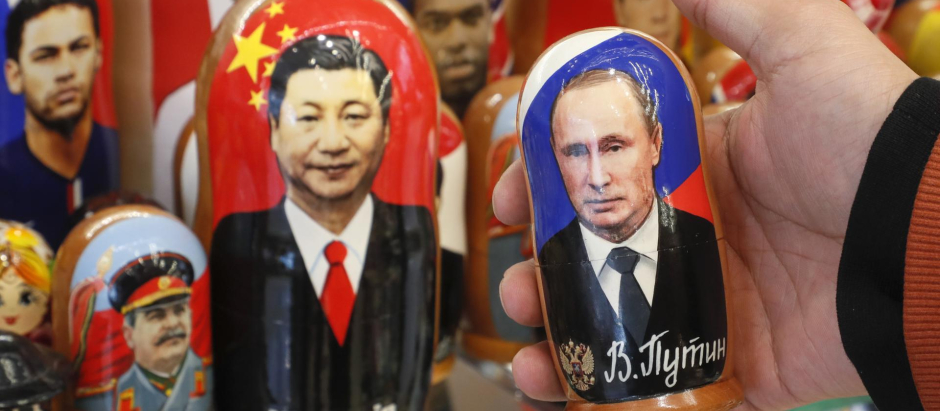 Recuerdos de Xi Jinping y Putin en Rusia