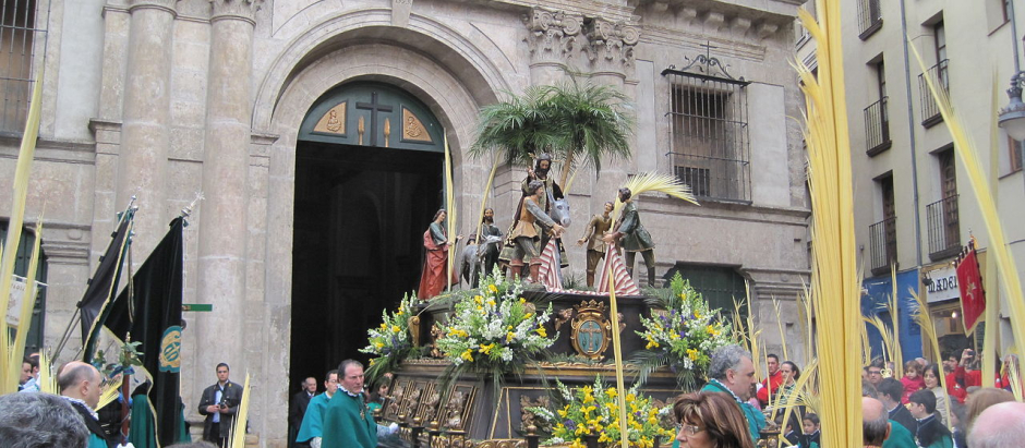 la procesión en Valladolid de la 'Entrada triunfal de Jesús en Jerusalén'