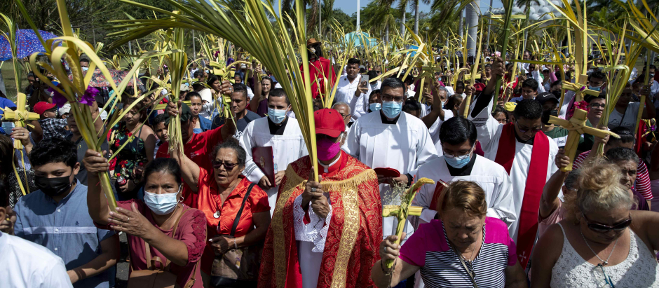 Procesión de Semana Santa en Managua, capital de Nicaragua