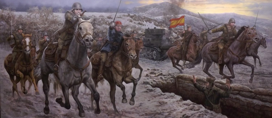Batalla de Alfambra. La última carga de la Caballería Española cuadro de Jose Ferre Clauzel