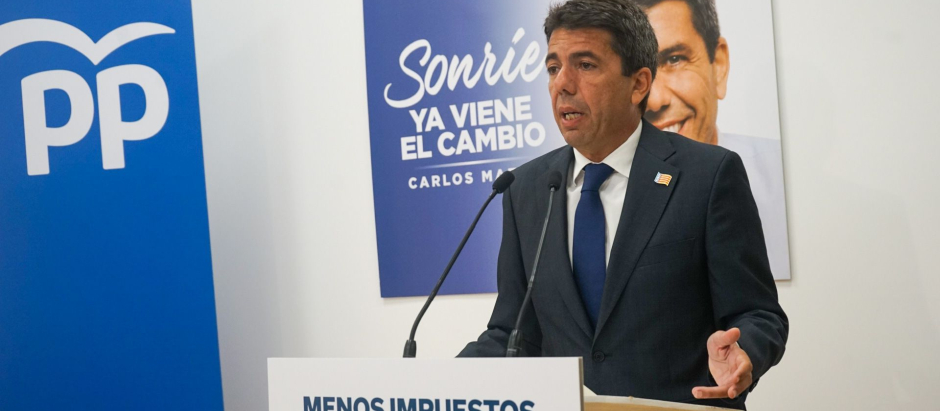 El candidato del PP a la presidencia de la Generalitat Valenciana, Carlos Mazón.