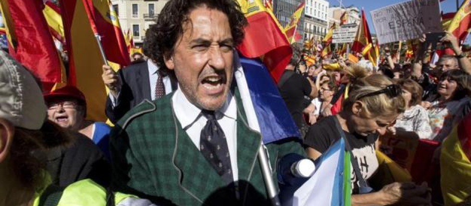Álvaro de Marichalar, durante una manifestación, en 2020