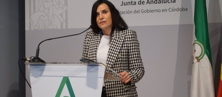 La delegada de Empleo, María Dolores Gálvez, en rueda de prensa