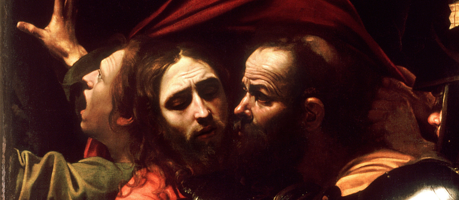 Detalle del 'Prendimiento de Cristo' de Caravaggio.