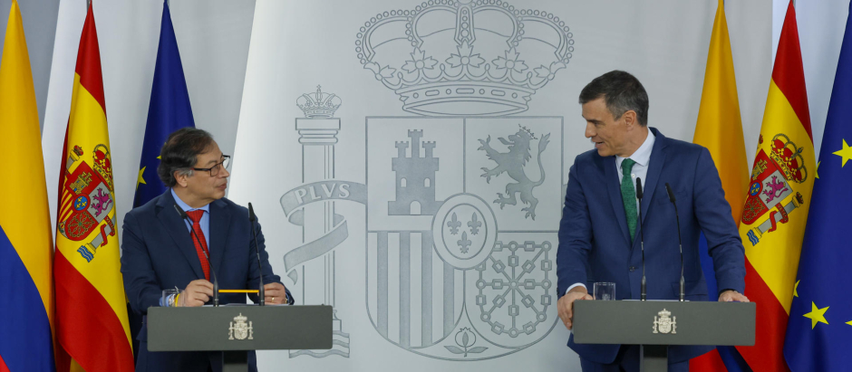 El presidente de Colombia Gustavo Petro y el presidente del Gobierno Pedro Sánchez