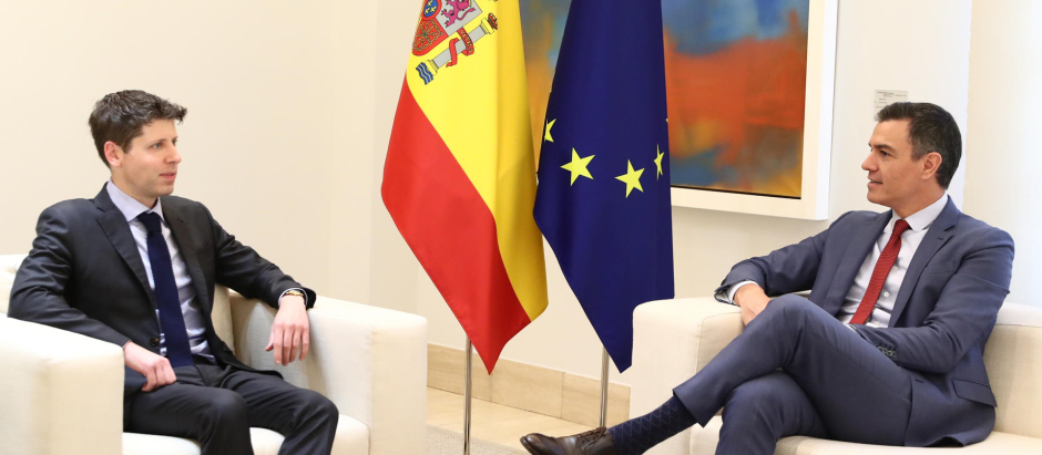 El presidente del Gobierno, Pedro Sánchez, mantiene un encuentro con el consejero delegado y cofundador de OpenAI, Sam Altman