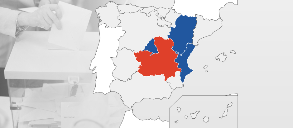 El sondeo final de GAD3 augura vuelco en Comunidad Valenciana y Aragón y posible en Castilla-La Mancha
