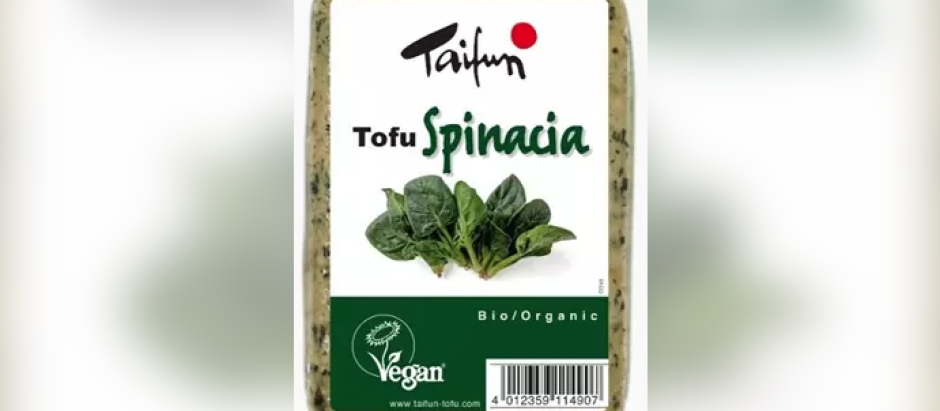 Dos lotes (254, 02/06/2023; 274, 22/06/2023) del producto 'Tofu Spinacia' de la marca Taifun