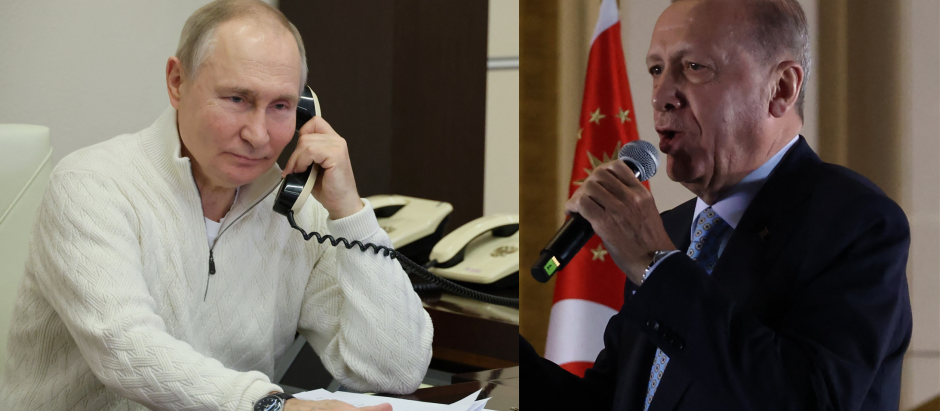 Putin llamó por teléfono a Erdogán para felicitarlo por su reelección