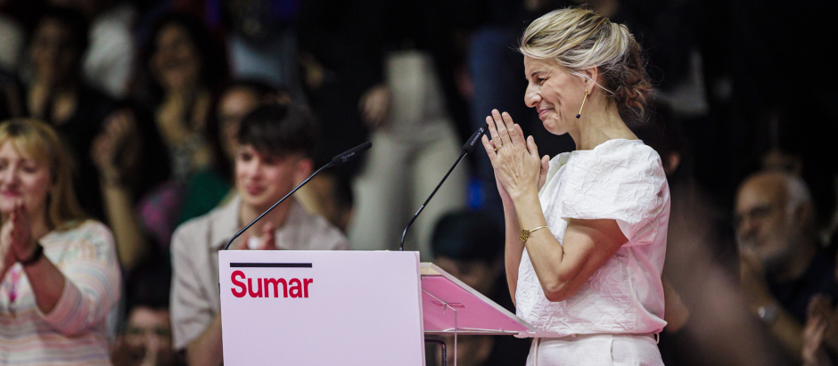 Yolanda Díaz, en su intervención en el acto 'Empieza todo' de la plataforma Sumar