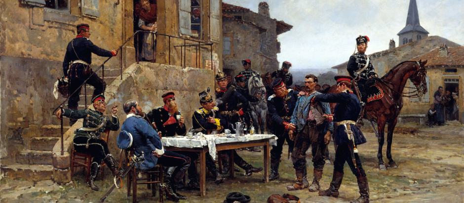 Espía francés capturado durante la guerra franco-prusiana.
