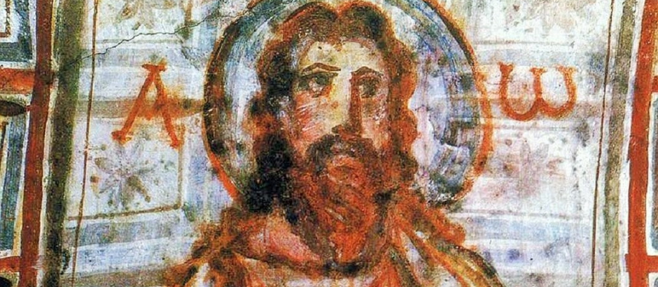 Imagen de Jesús en las catacumbas de Comodila, en Roma.